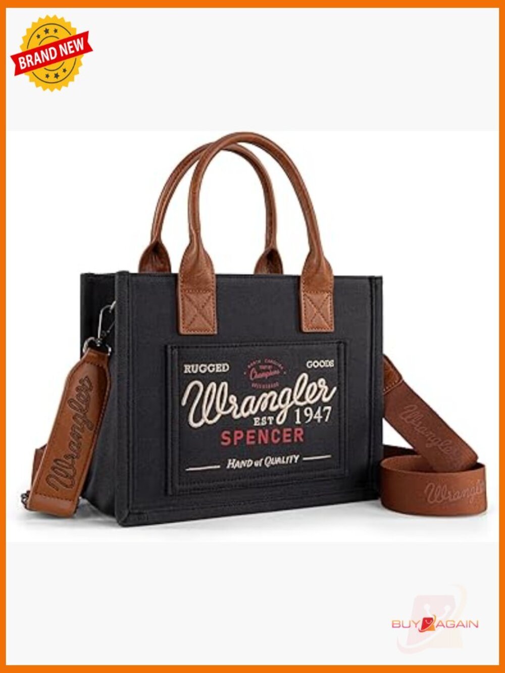 Retro Canvas Tote Bag with Top Zip Closure Adjustable Shoulder Strap
